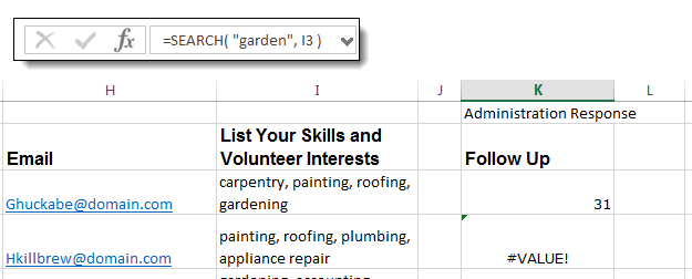 Excel Search Macro - Using Search Function